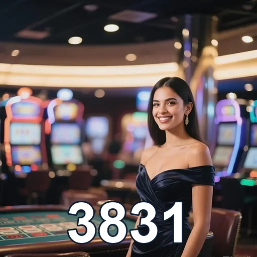 Imagem de um casino ilustrado com o logo 3831, destaque para as apostas e jogos, no site 3831.